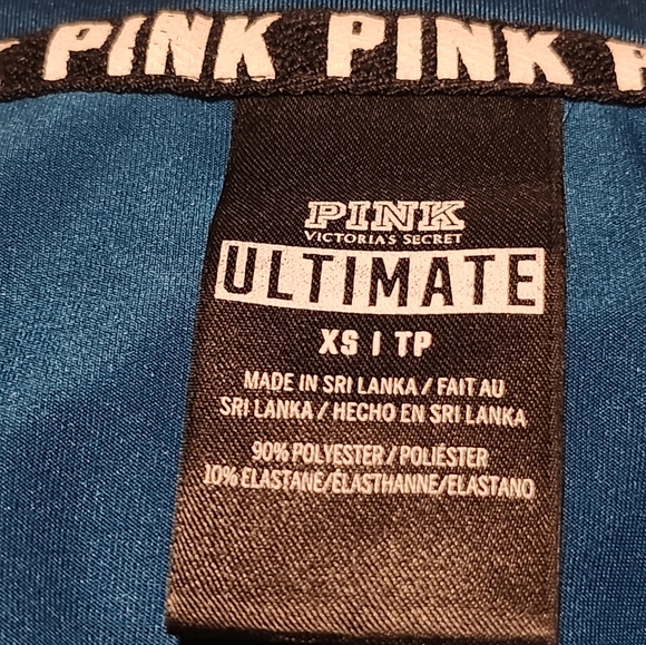 PINK Victoria's Secret Turquiose and Light Turquiose Striped Quarter-zip Top - Picture 7 of 7